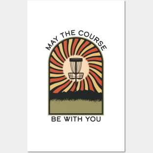 May The Course Be With You | Disc Golf Vintage Retro Arch Mountains Posters and Art